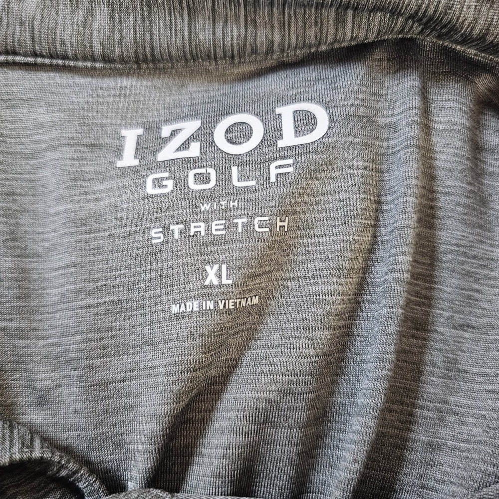 IZOD Advantage Performance Stretch Mens Polo Shirt Heathered Gray Size XL - Picture 3 of 6